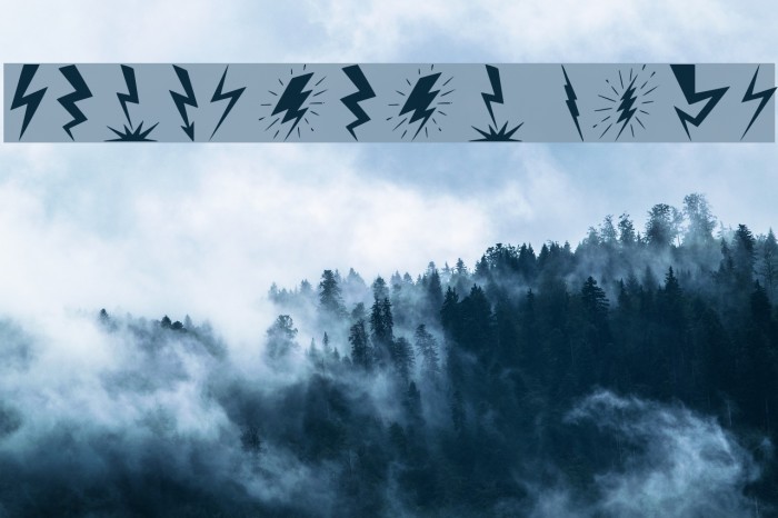 Lightning Bolt Schriftart examples