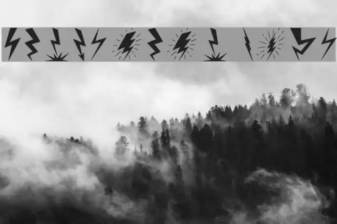 Lightning Bolt Schriftart examples