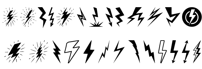 Lightning Bolt Schriftart Kleinbuchstaben