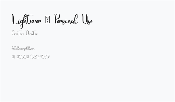 Lightover - Personal Use Business Card