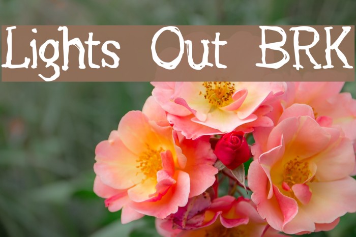 Lights Out BRK Font examples