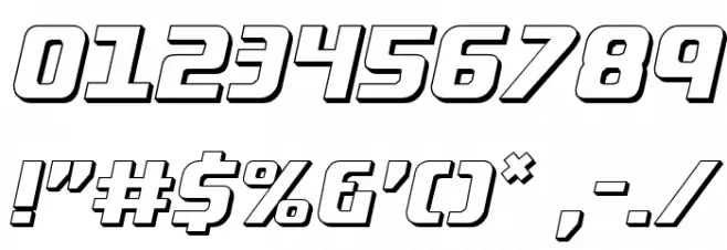 Lightsider 3D Regular Font OTHER CHARS