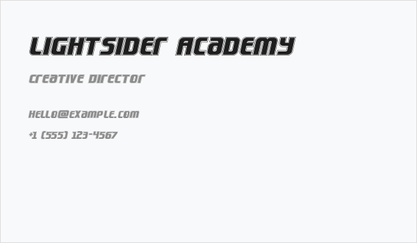Lightsider Academy Business Card