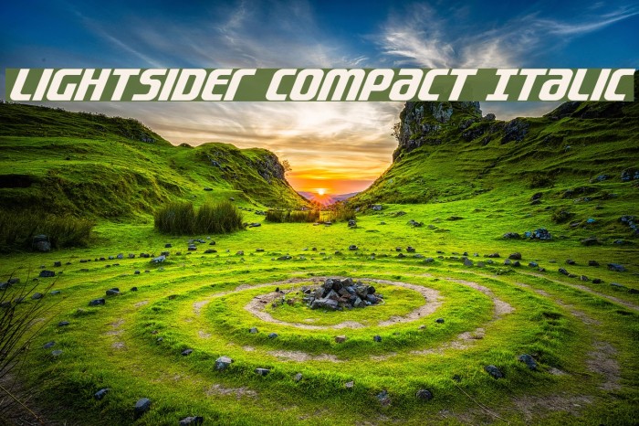 Lightsider Compact Italic Font examples