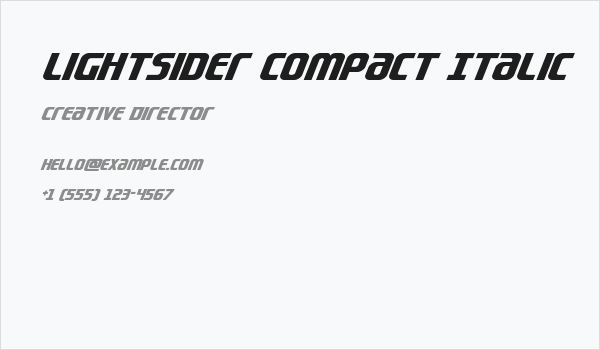 Lightsider Compact Italic Business Card