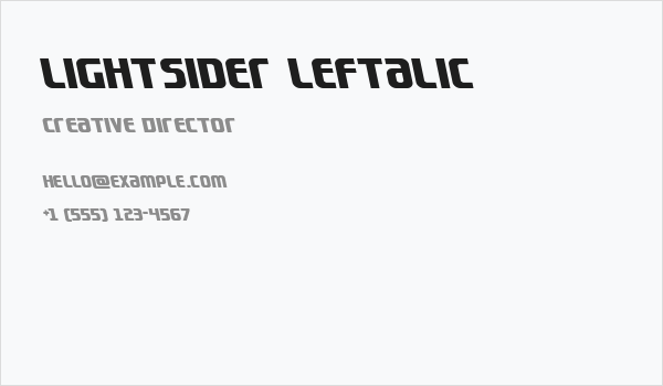 Lightsider Leftalic Business Card