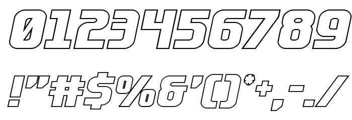 Lightsider Outline Font OTHER CHARS