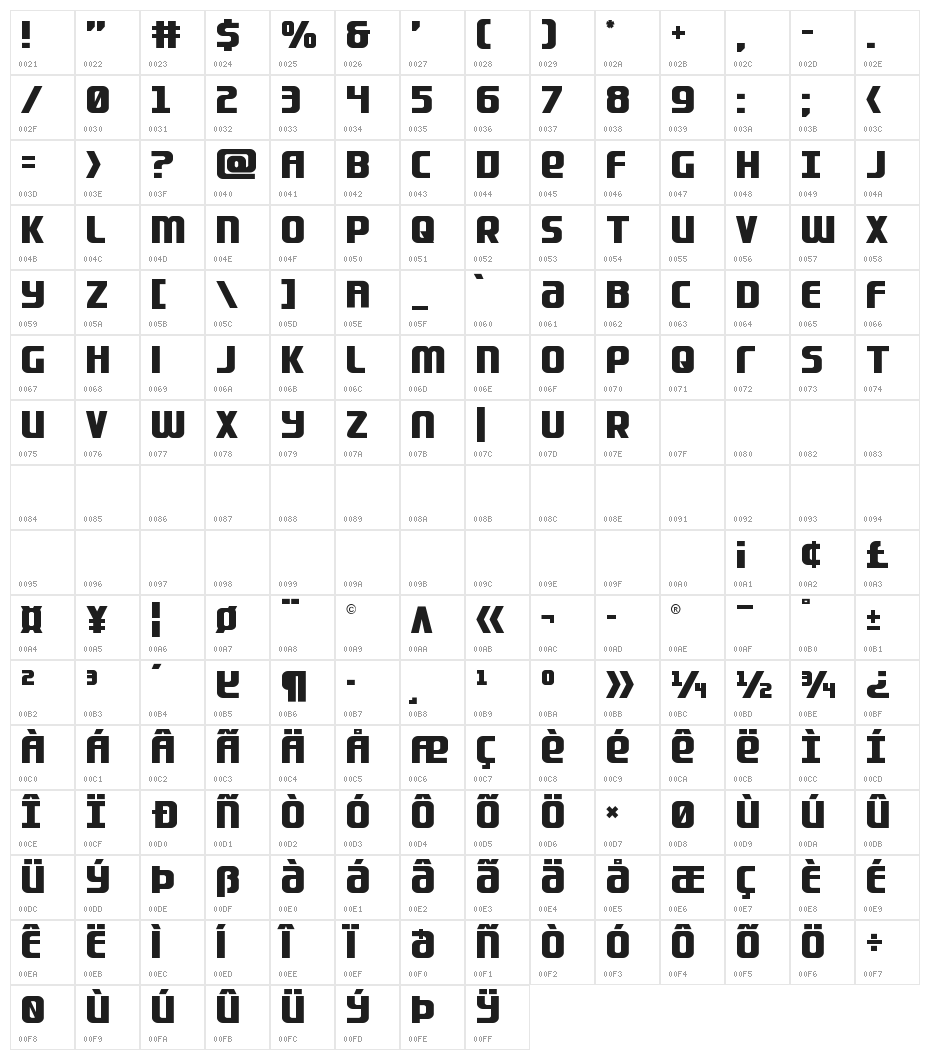Lightsider Straight Character Map