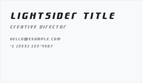 Lightsider Title Business Card