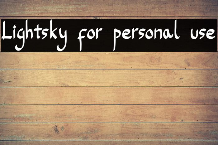 Lightsky for personal use Example 1