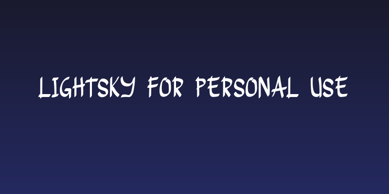 Lightsky for personal use Social Header