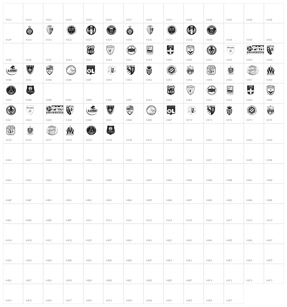Ligue 1 Character Map