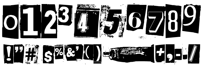 Liima, paperi, sakset 2 Font OTHER CHARS