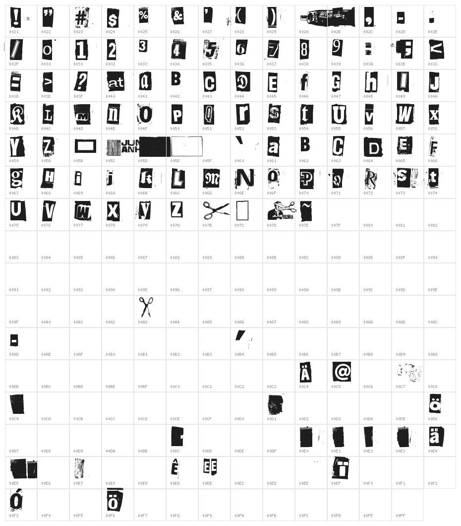 Liima, paperi, sakset 2 Character Map