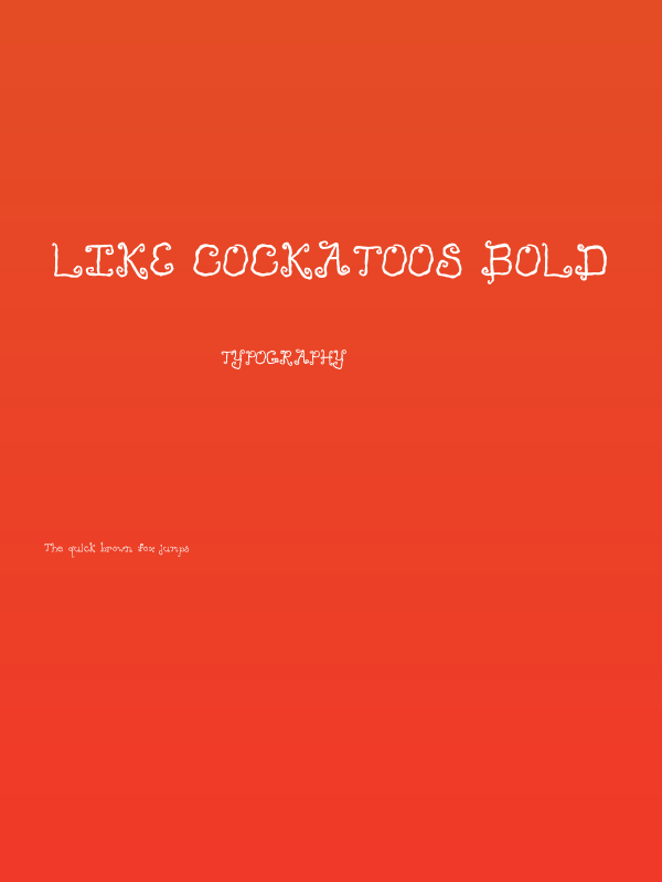 Like Cockatoos Bold Poster