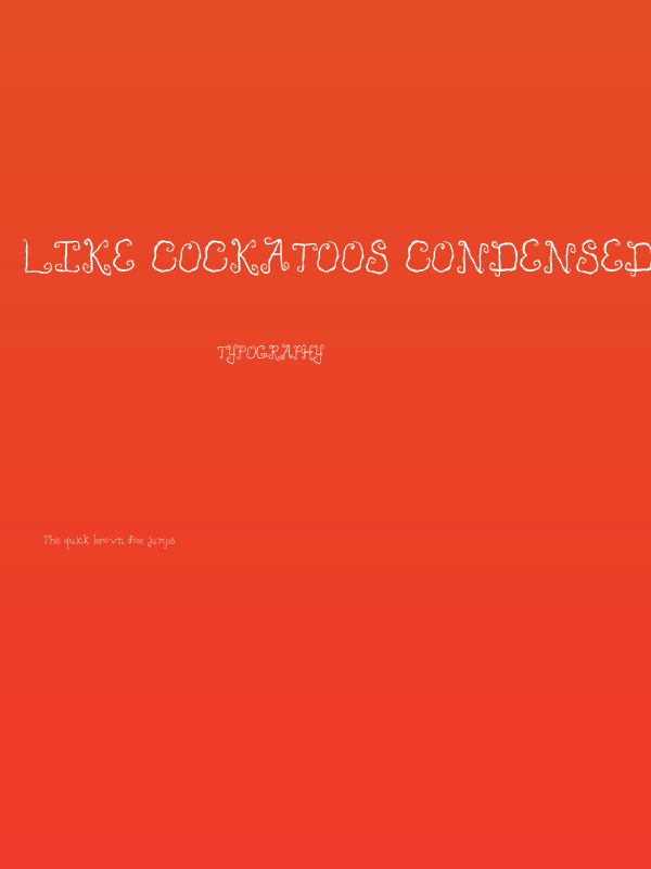 Like Cockatoos Condensed Poster