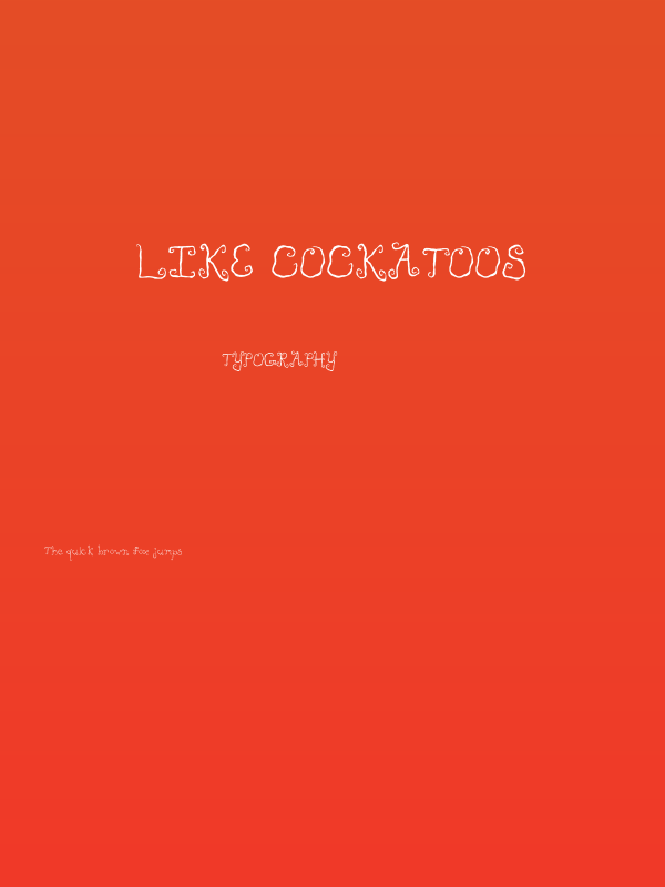 Like Cockatoos Poster