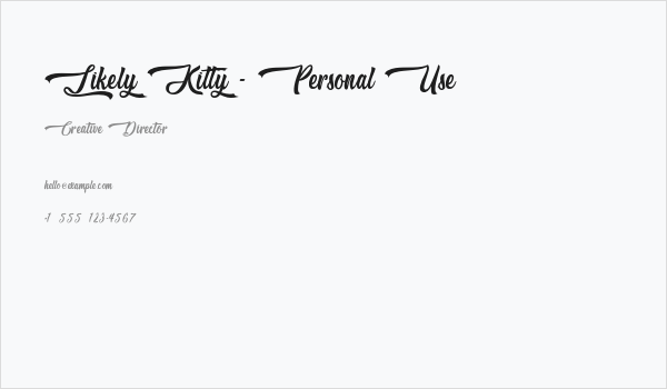 Likely Kitty - Personal Use Business Card
