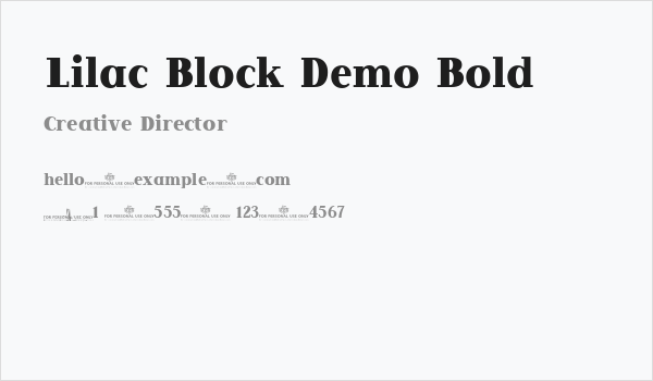 Lilac Block Demo Bold Business Card