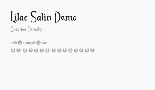 Lilac Satin Demo Business Card