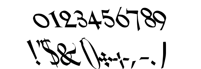 Lilith Heavy Leftie Font OTHER CHARS