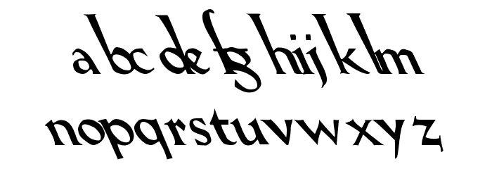 Lilith Heavy Leftie Font LOWERCASE