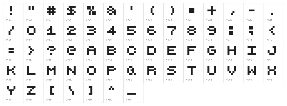 Lilliput Steps Character Map
