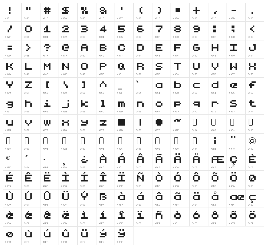 LilliputSteps-Regular Character Map