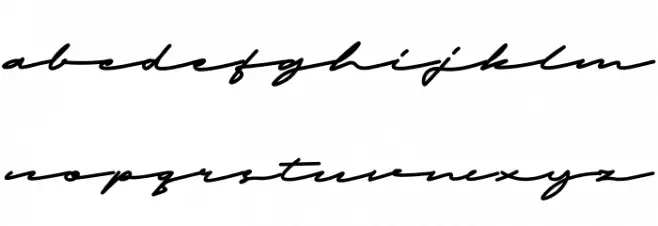 Limbathude Script Schriftart Kleinbuchstaben