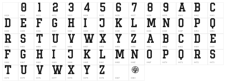 Limbus-BoldCondensedDemo Character Map