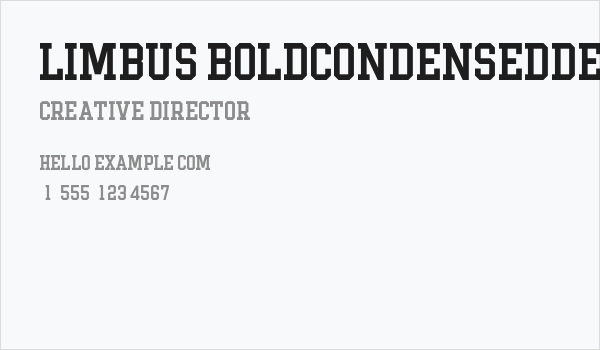 Limbus-BoldCondensedDemo Business Card