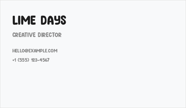 Lime Days Business Card