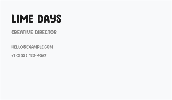 Lime Days Business Card