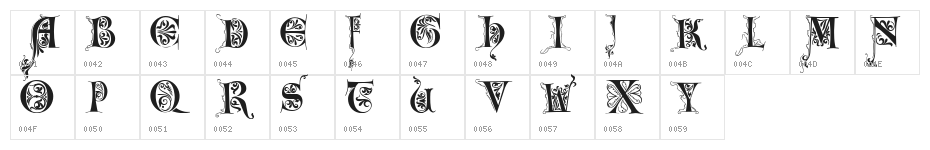 Lime Glory Caps Character Map