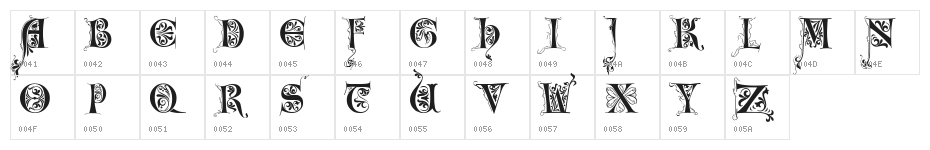 LimeGloryCaps Character Map