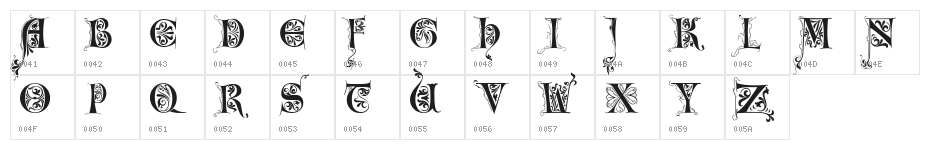 LimeGloryCaps Character Map