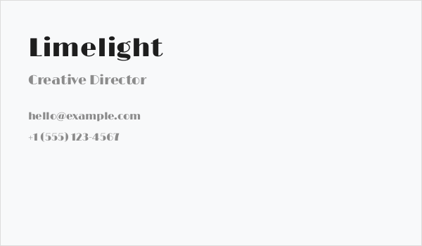 Limelight Business Card