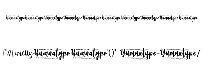 Limelly Personal Use Font OTHER CHARS