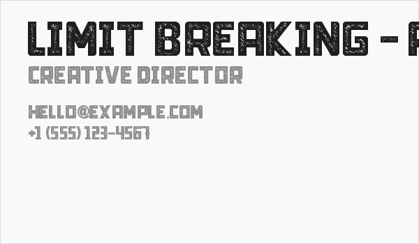 Limit Breaking - Personal use Business Card