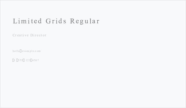 Limited Grids Regular Business Card