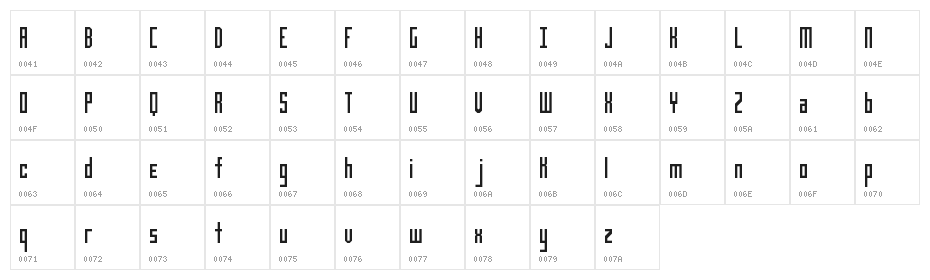 Limousine Regular Character Map