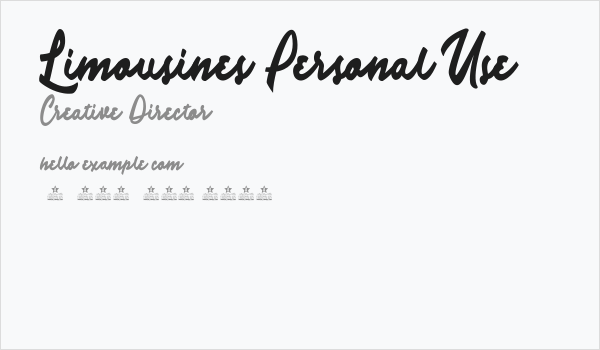 Limousines Personal Use  Business Card