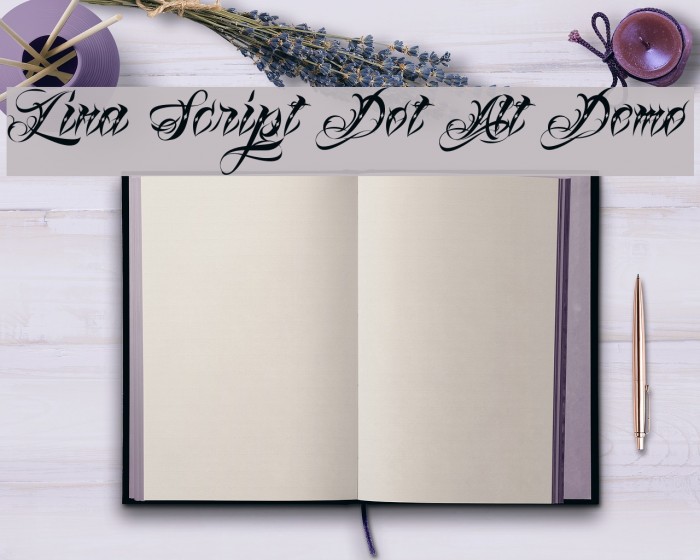 Lina Script Dot Alt Demo Font examples