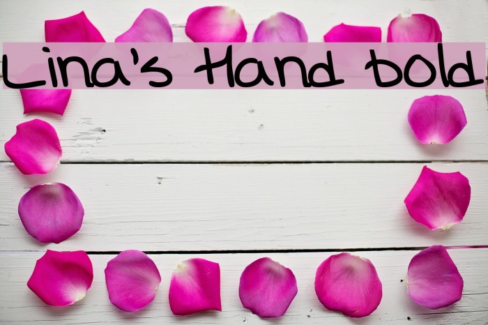 Lina's Hand bold Font examples