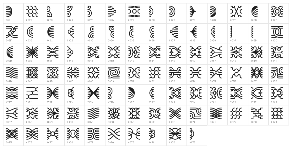 Line Dings [BRK] Character Map