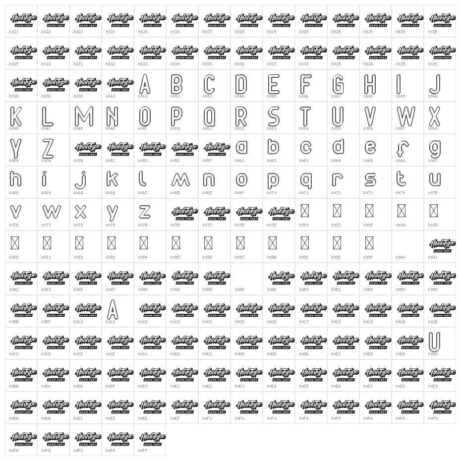 Line Light Demo Outline Character Map