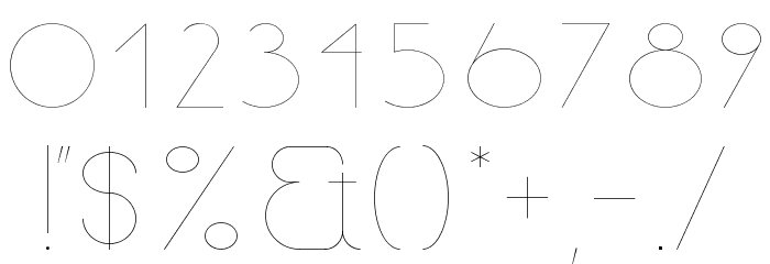 Line style UltraLight Polices AUTRES CHARS