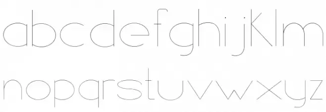 Line style UltraLight Font LOWERCASE