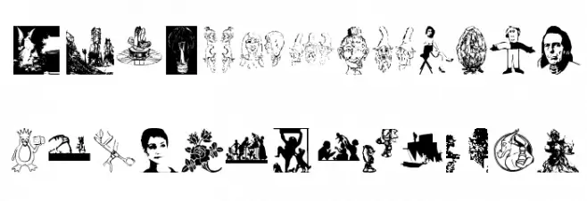 LineArtVectoria Schriftart Groß