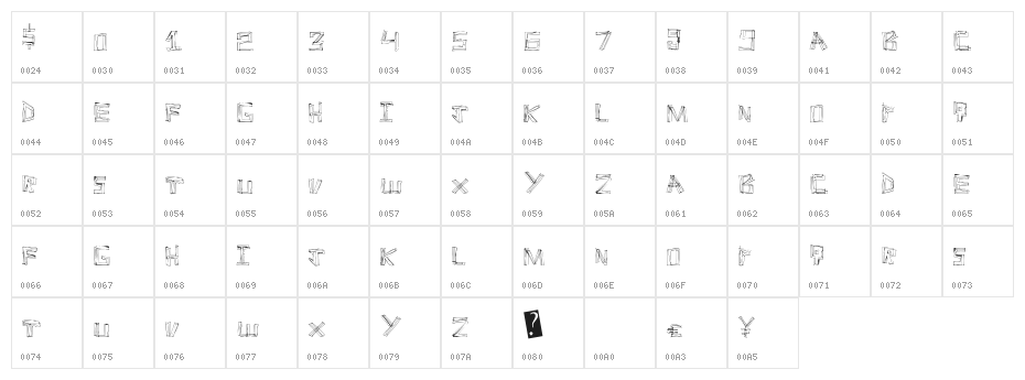 LineFever Character Map